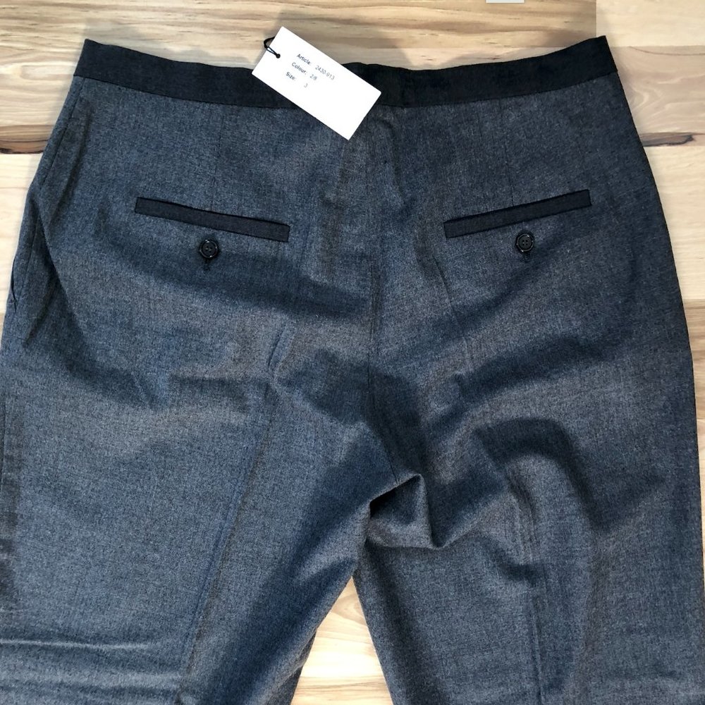 NWT Designer Peter O. Mahler Grey High Waisted Business Trousers Pants